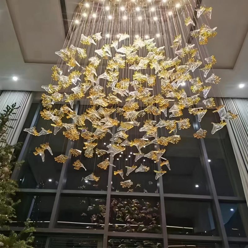 Maple Leaf shaped Ceiling Lamp Foyer Chandelier - Image 5