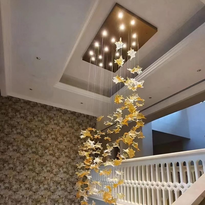 Maple Leaf shaped Ceiling Lamp Foyer Chandelier - Image 3