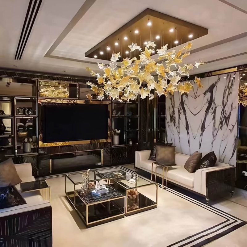 Maple Leaf shaped Ceiling Lamp Foyer Chandelier - Image 2