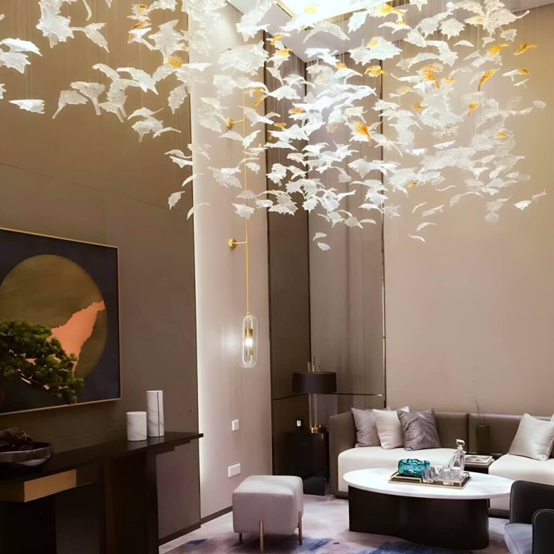 Maple Leaf shaped Ceiling Lamp Foyer Chandelier - Image 4