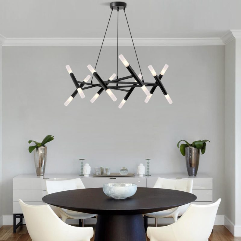 Mid Century Modern Polygonal Chandelier Living Room - Image 2