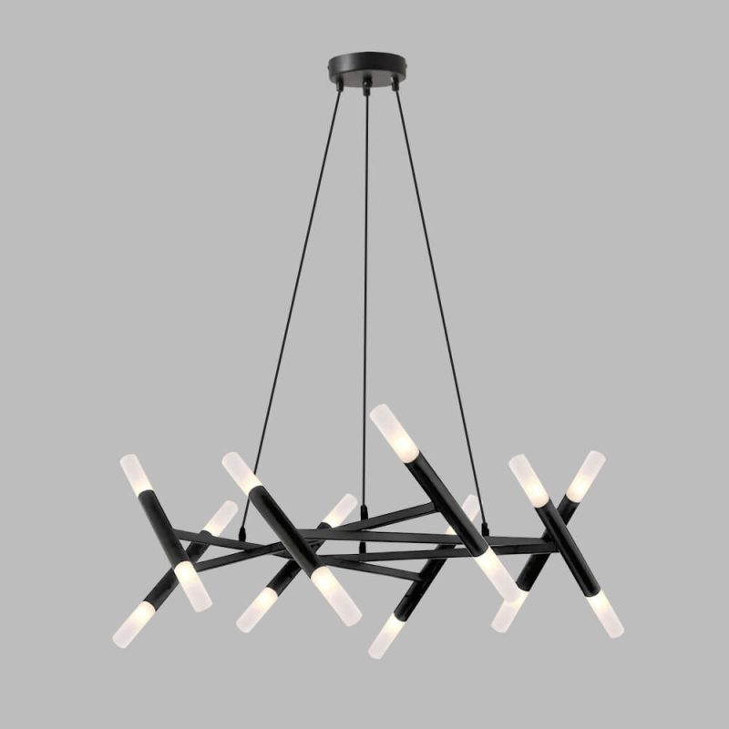 Mid Century Modern Polygonal Chandelier Living Room - Image 6