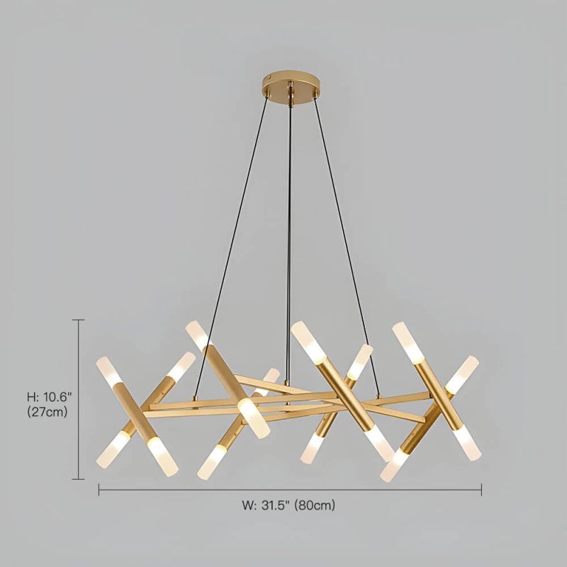Mid Century Modern Polygonal Chandelier Living Room - Image 7