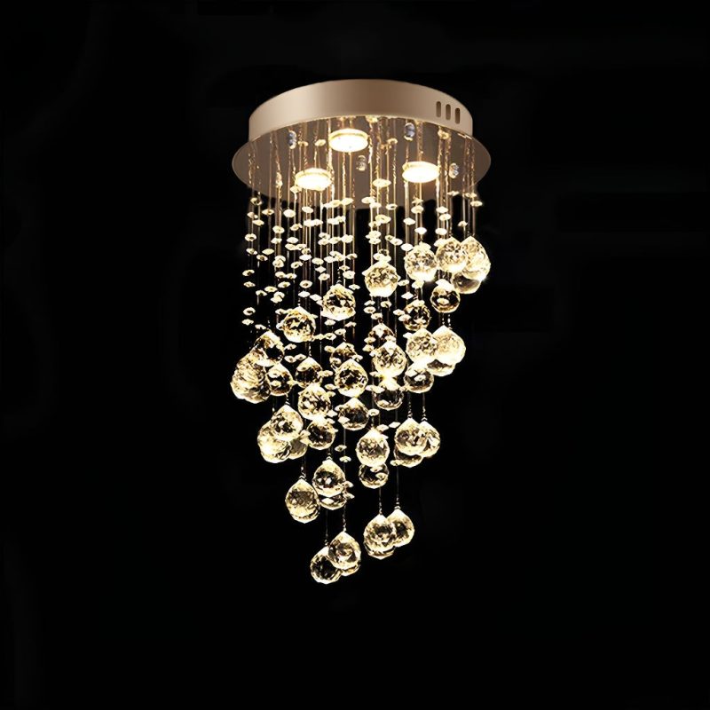Mini Modern Spiral Rain Drop Crystal Bathroom Chandelier - Image 6