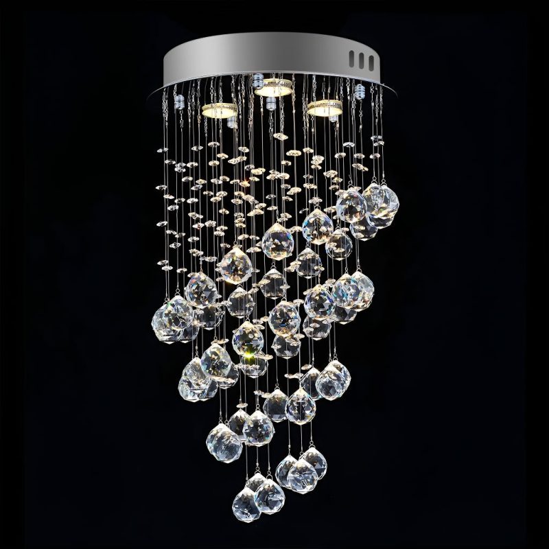 Mini Modern Spiral Rain Drop Crystal Bathroom Chandelier - Image 7
