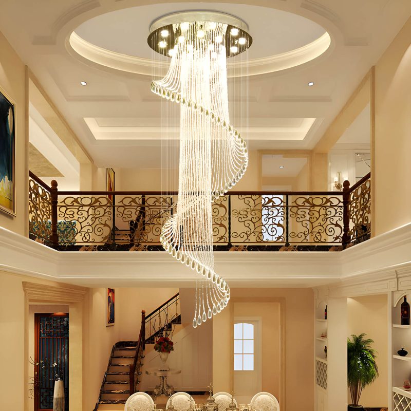 Modern Art Design Crystal Spiral Raindrop Chandelier - Image 2