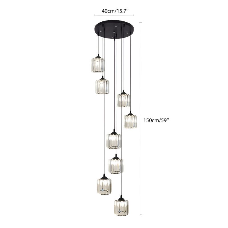 Modern Spiral Staircase Lamp with Multiple Lights - Image 4