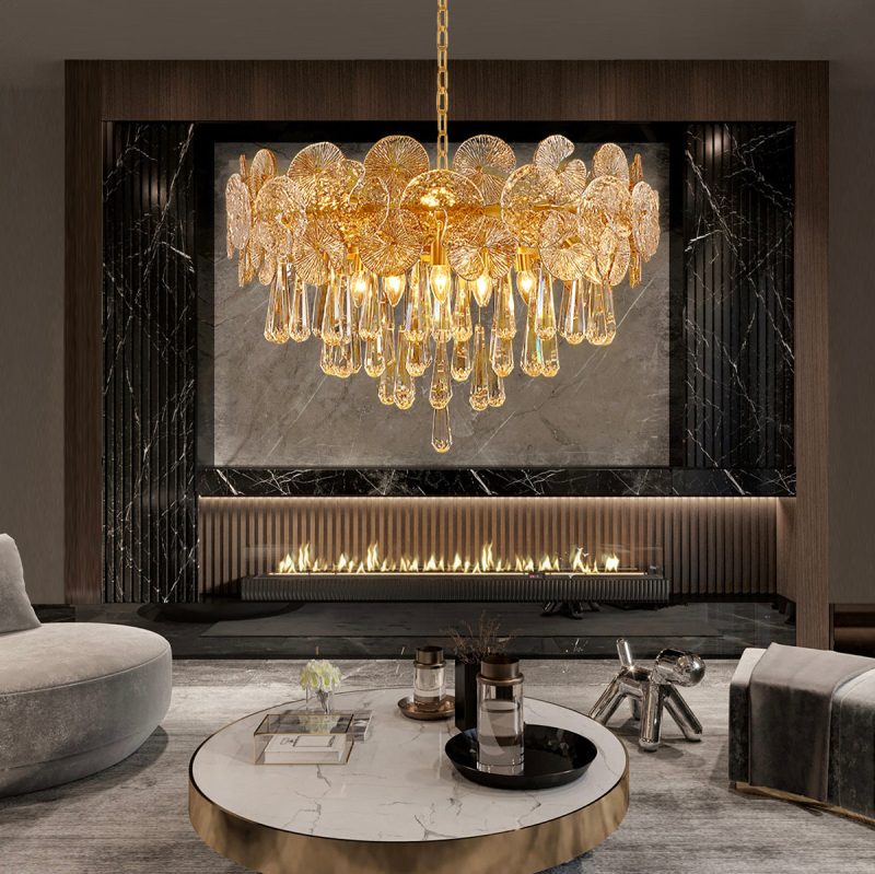 Modern Luxury Gold Glass Chandelier for Living Room - Image 5