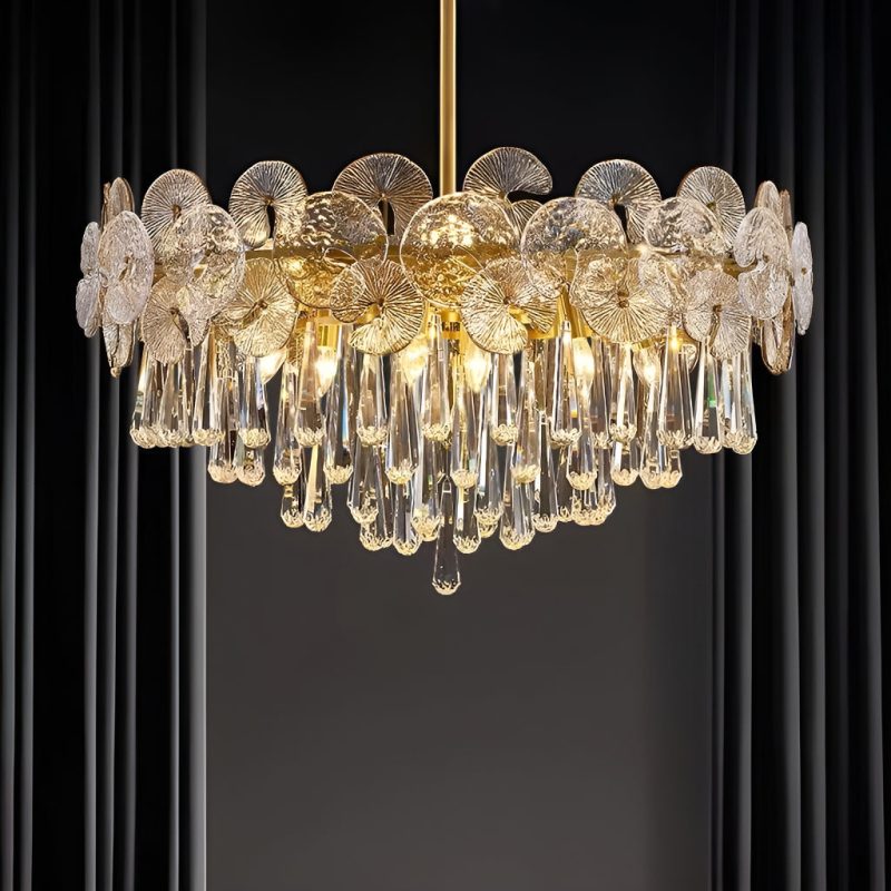 Modern Luxury Gold Glass Chandelier for Living Room - Image 4