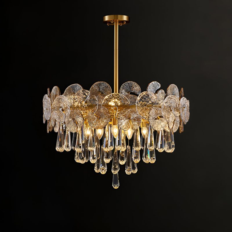Modern Luxury Gold Glass Chandelier for Living Room - Image 8
