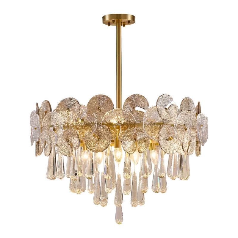 Modern Luxury Gold Glass Chandelier for Living Room - Image 9