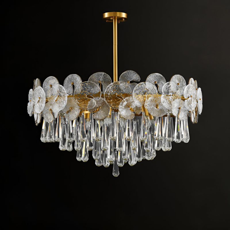 Modern Luxury Gold Glass Chandelier for Living Room - Image 7