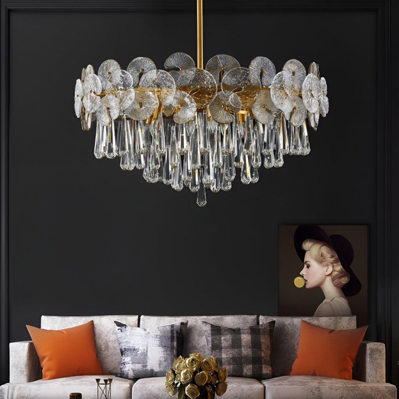 Modern Luxury Gold Glass Chandelier for Living Room - Image 3