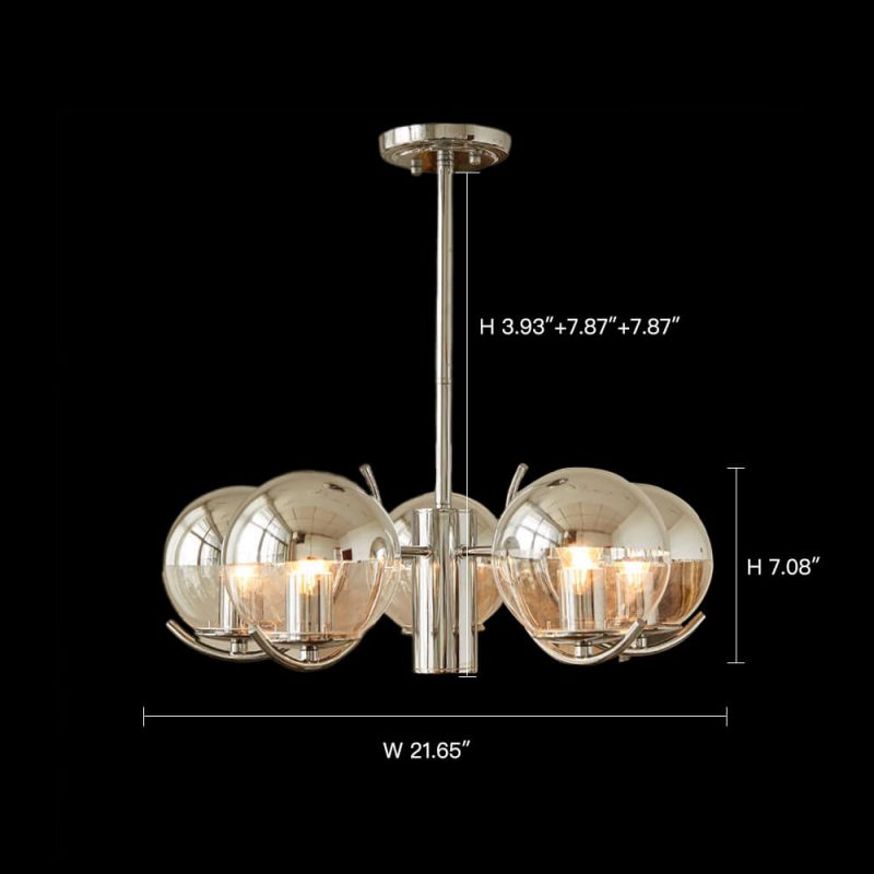 Modern Light 5 Light Lighting with Globe Glass - Image 8