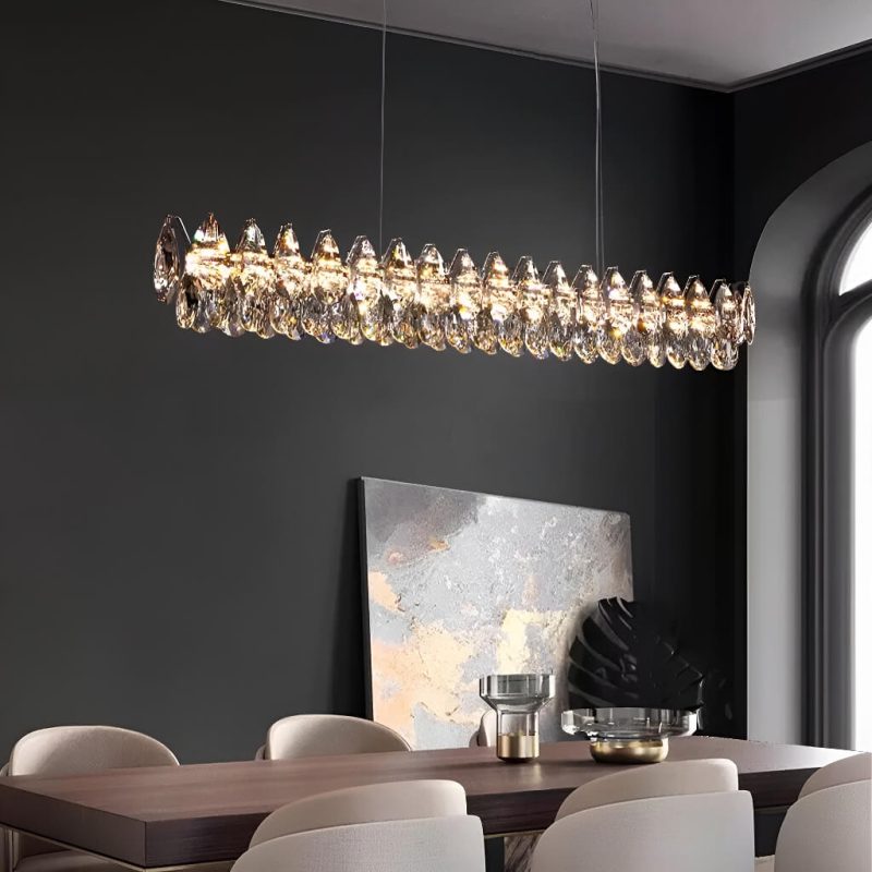 Modern Raindrops Crystal Rectangle Chandelier Living Room - Image 2