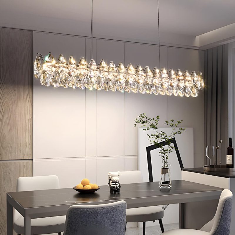 Modern Raindrops Crystal Rectangle Chandelier Living Room - Image 3
