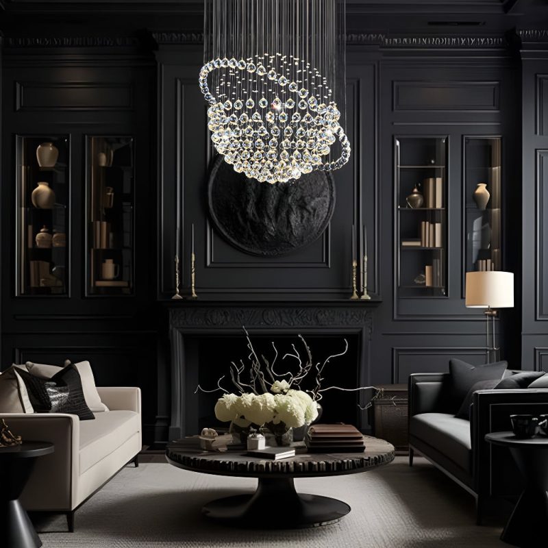 Modern Star Sphere Rain Drop Chandelier with Orbit - Image 3