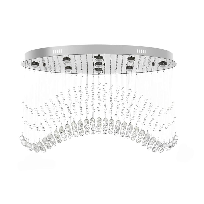Modern Wave Rain Drop Clear Crystal Chandelier - Oval Ceiling Light - Image 5