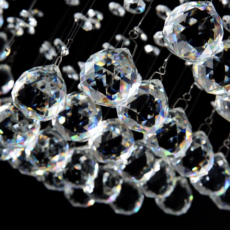 Moon Shaped Spiral Wave Raindrop Crystal Chandelier - Image 7