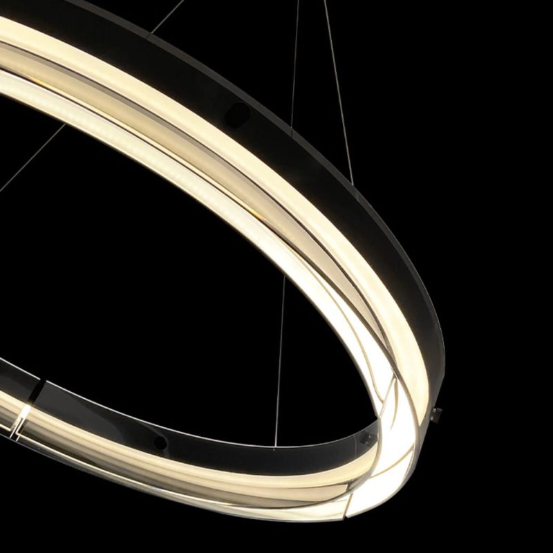 One Ring Modern LED Glass Circle Chandelier - Image 5