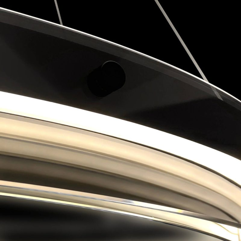 One Ring Modern LED Glass Circle Chandelier - Image 6