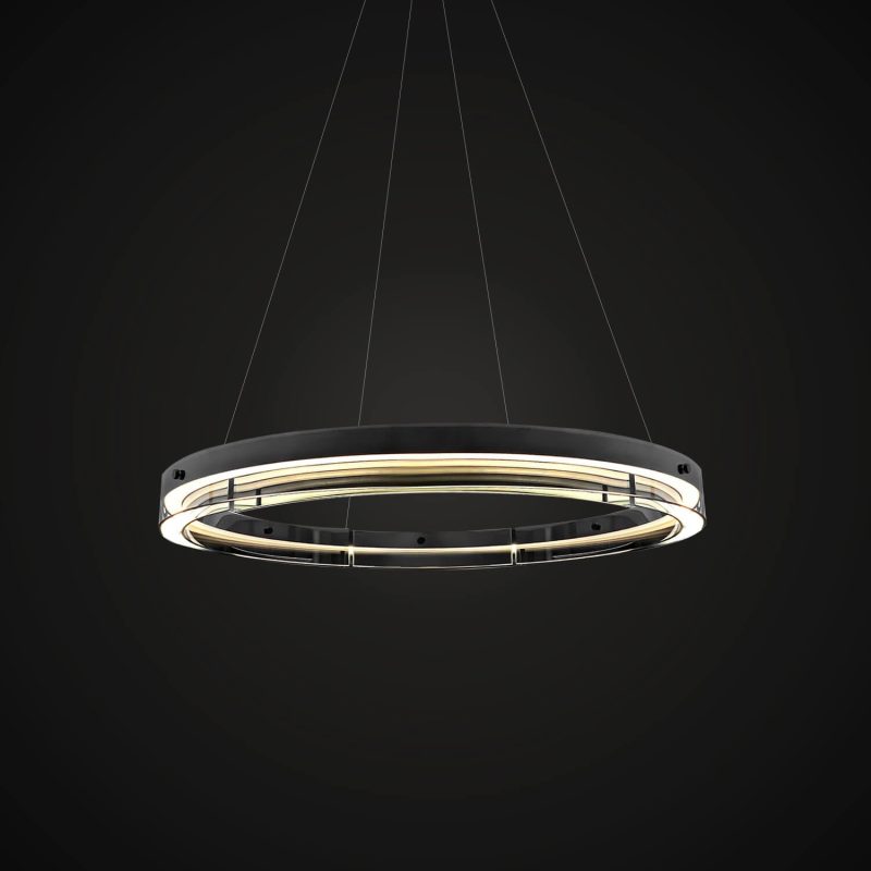 One Ring Modern LED Glass Circle Chandelier - Image 7