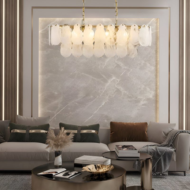 Oval Glass Chandelier Kitchen Island Lighting Fixture - Image 3