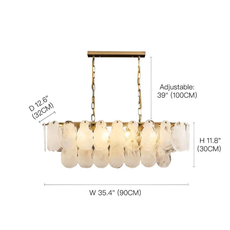 Oval Glass Chandelier Kitchen Island Lighting Fixture - Image 4