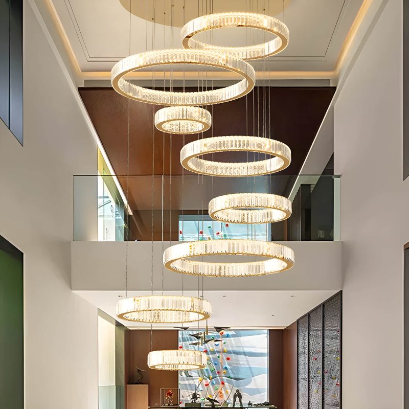 Oversized 8-Tiered Rings Crystal Chandelier - Image 4