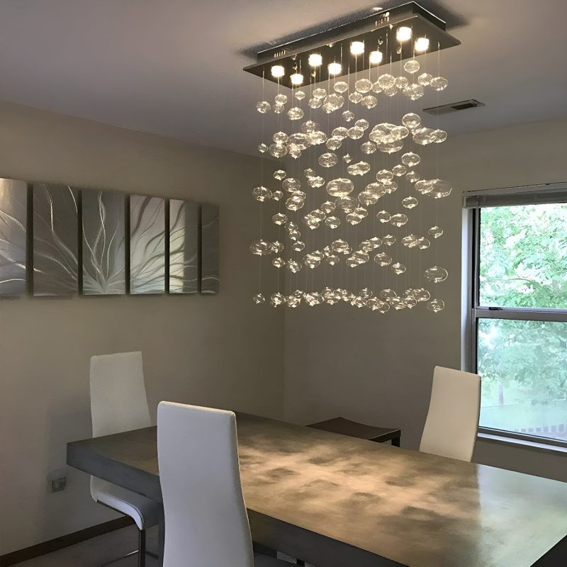 Rectangular Base Bubble Glass Chandelier - Ceiling Lights - Image 3