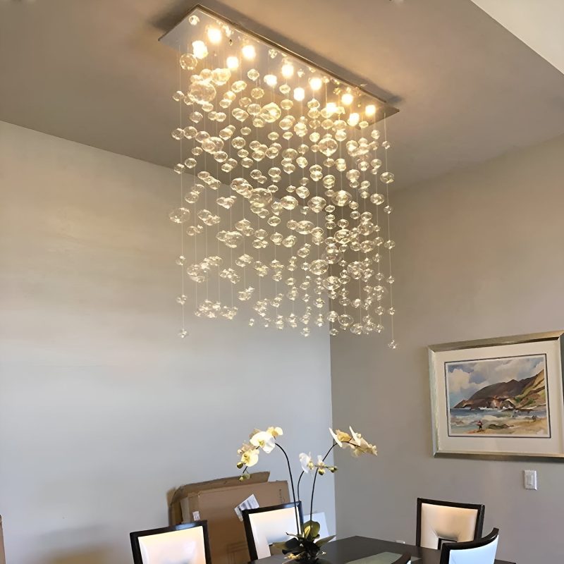 Rectangular Base Bubble Glass Chandelier - Ceiling Lights - Image 2