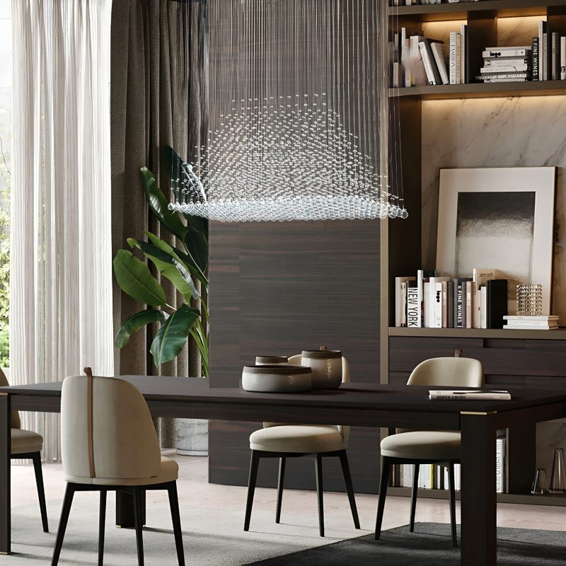 Rectangular Base Pyramid Raindrop Crystal Ceiling Lights - Image 3