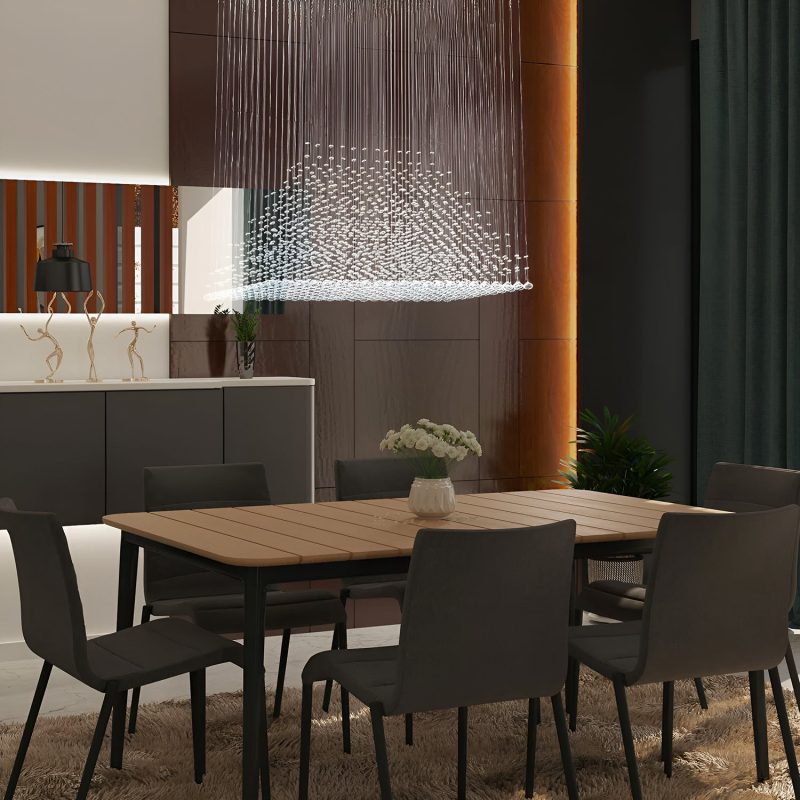 Rectangular Base Pyramid Raindrop Crystal Ceiling Lights - Image 4