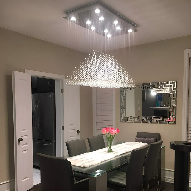 Rectangular Base Pyramid Raindrop Crystal Ceiling Lights - Image 5
