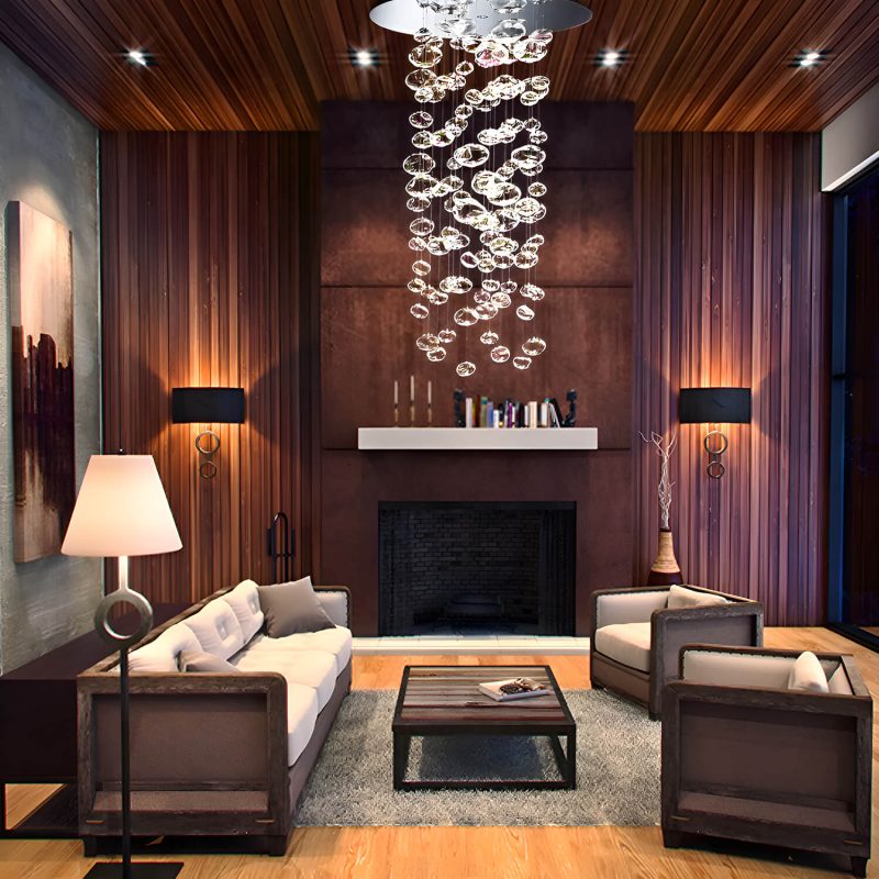 Round Base Bubble Glass Chandelier - Ceiling Light - Image 2