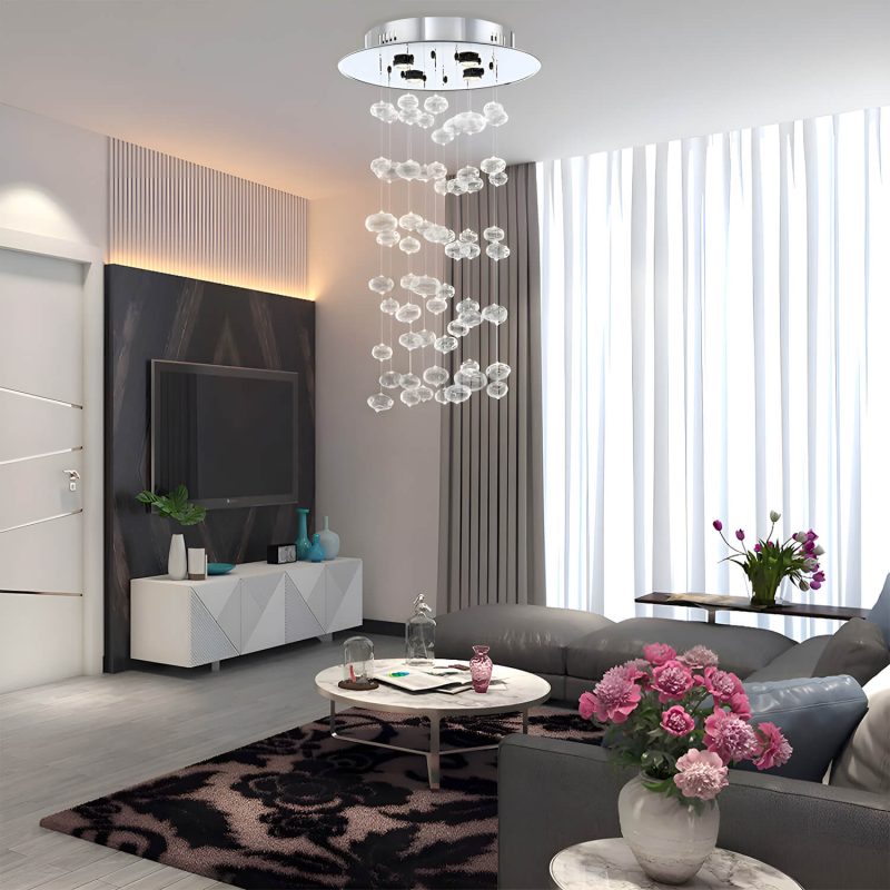 Round Base Bubble Glass Chandelier - Ceiling Light - Image 3